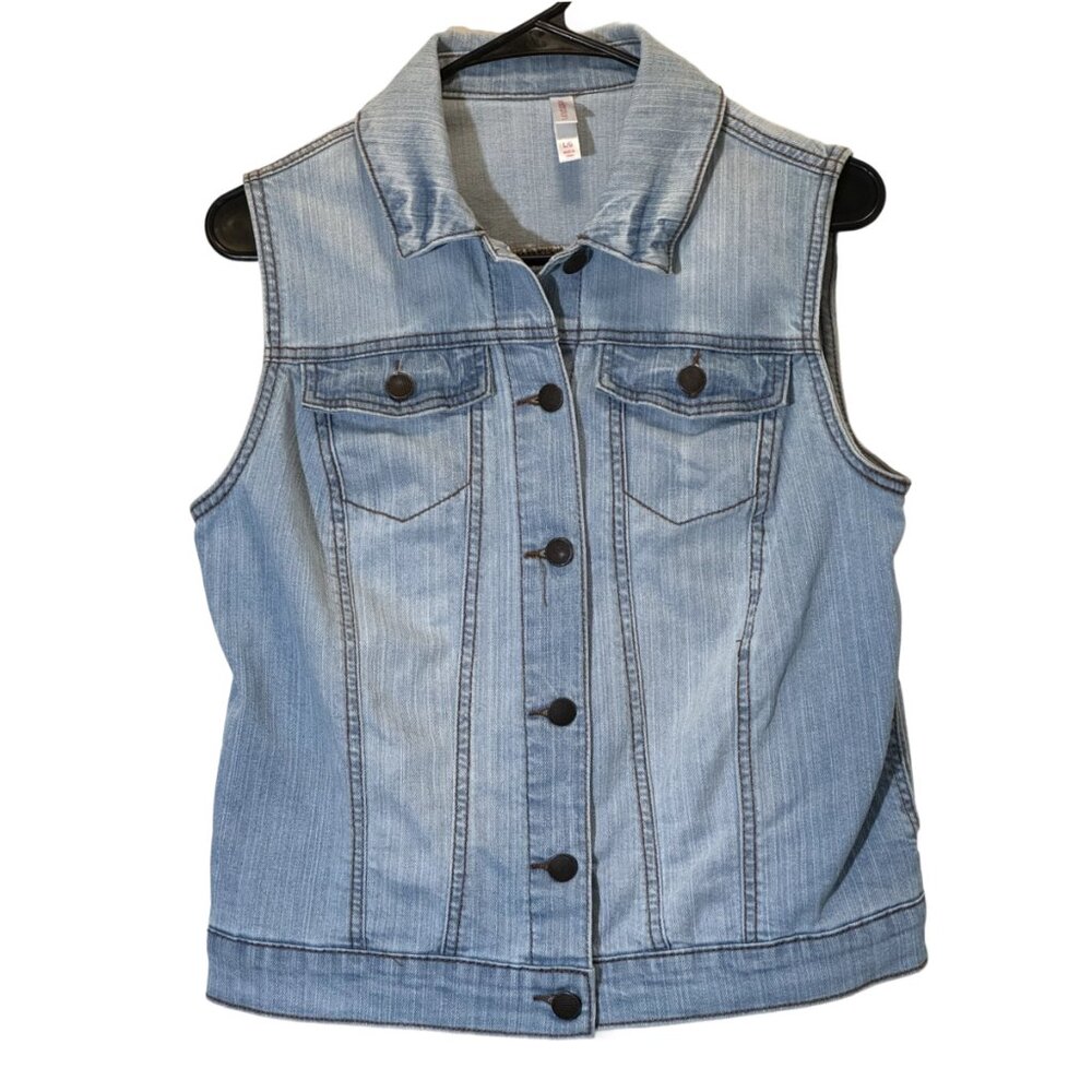 Women Light Blue Denim Vest Size: L|G